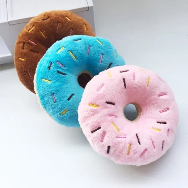 Dog Toy Storage: Soft Donuts Plush Squeaky Chew Toys