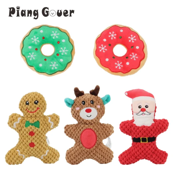 Dog Toy Storage - Christmas Plush Squeak Toys, Snowman, Santa, Elk - Image 2