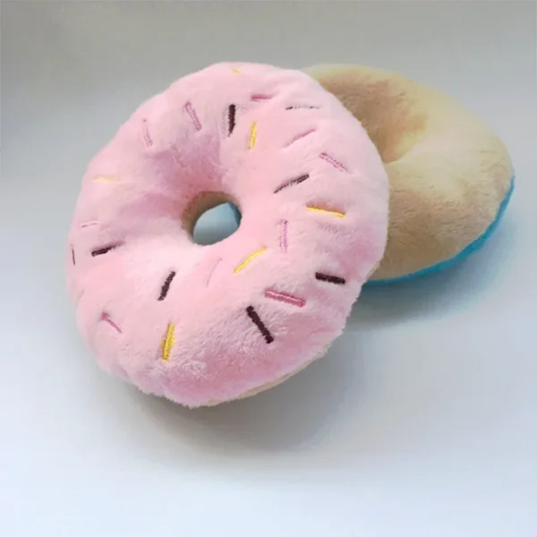 Dog Toy Storage: Soft Donuts Plush Squeaky Chew Toys - Image 9