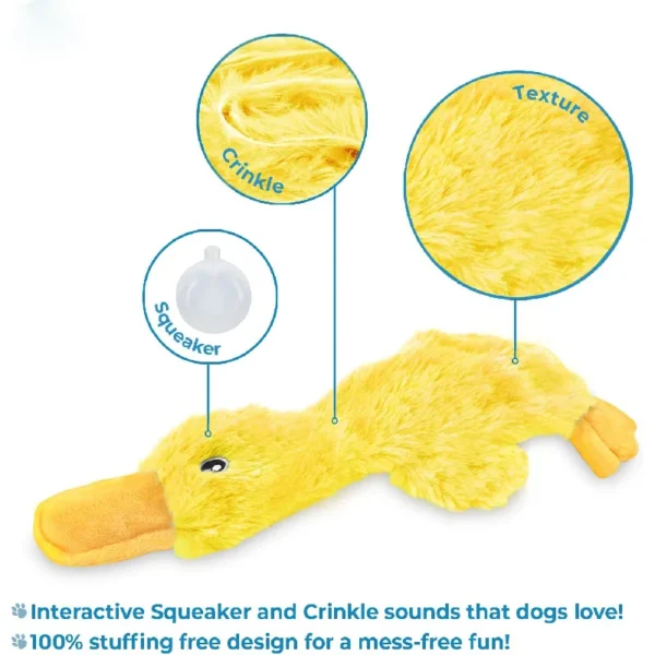 Dog Toy Storage: Plush Yellow Duck Interactive Chewing Toy - Image 3