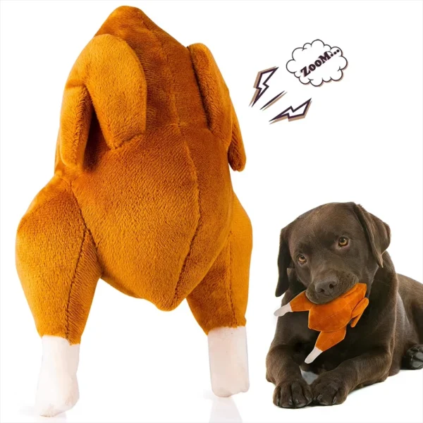 Pet Dog Roast Chicken Plush Squeaky Toy for Dog Toy Storage