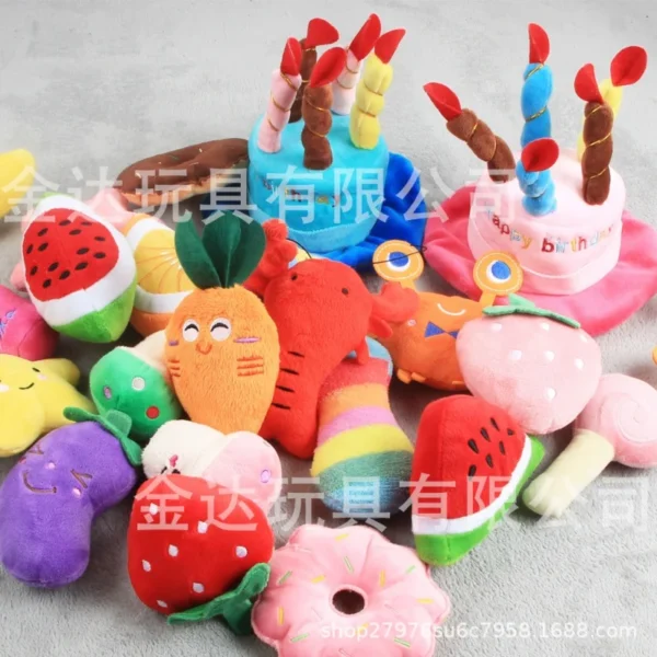 Dog Toy Storage: Fruit Sound Plush Bite-Resistant Pet Toys