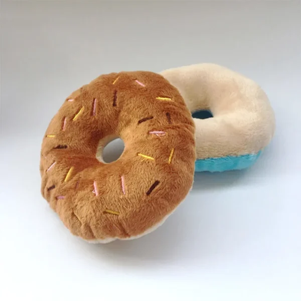 Dog Toy Storage: Soft Donuts Plush Squeaky Chew Toys - Image 5