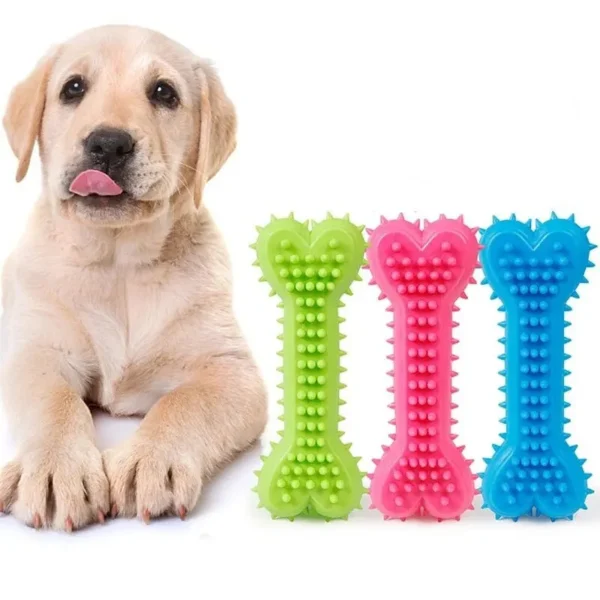 Dog Toy Storage: Soft Rubber Bone Shape Chew Toy for Dogs