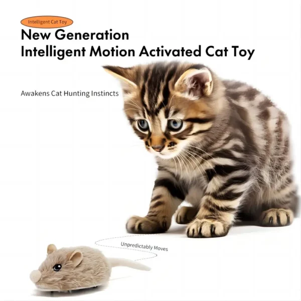 New Rechargeable Motion Mouse Cat Toy With Shaking Tail Sound