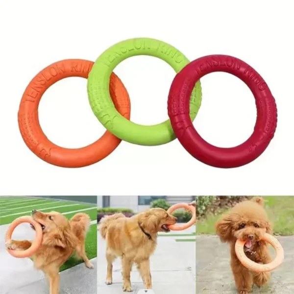 Dog Toy Storage: Flying Discs Training Ring for Aggressive Chewing