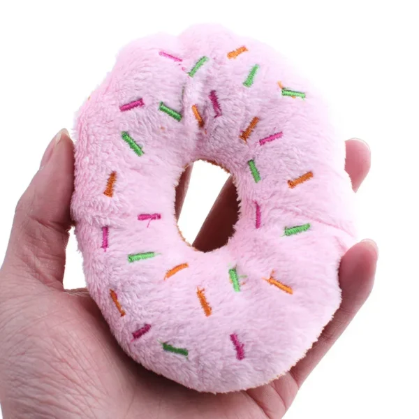 Dog Toy Storage: Soft Donuts Plush Squeaky Chew Toys - Image 11