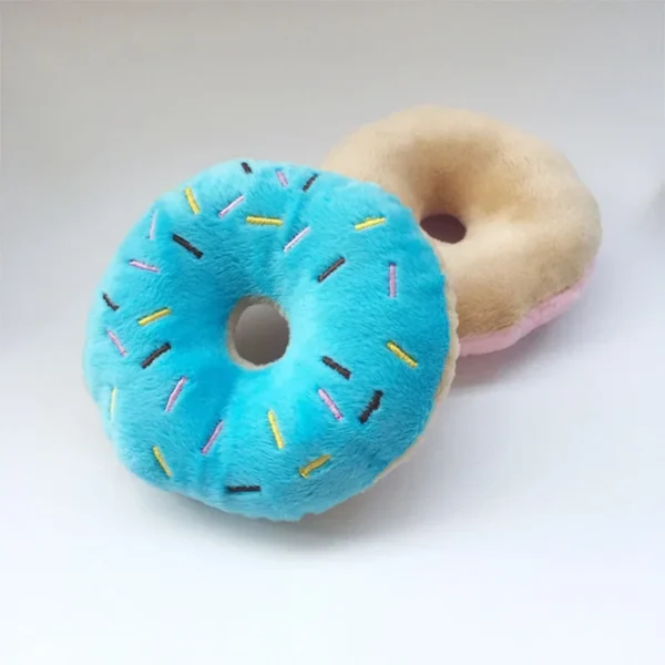 Dog Toy Storage: Soft Donuts Plush Squeaky Chew Toys - Image 7