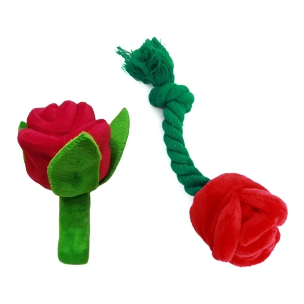 Dog Toy Storage: Squeak Rose Flower Chew Toy