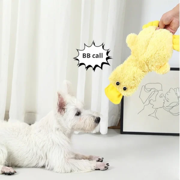 Dog Toy Storage: Plush Yellow Duck Interactive Chewing Toy - Image 5