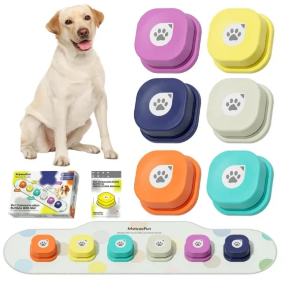 Dog Toy Storage: Mewoofun Voice Recording Communication Buttons for Pets