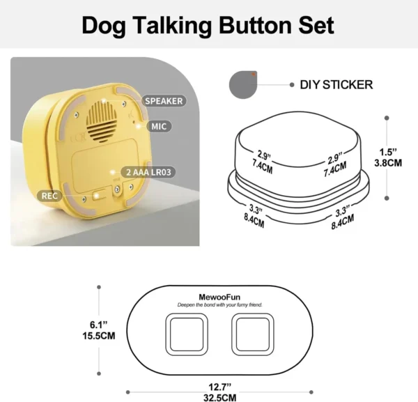 Dog Toy Storage: Mewoofun Voice Recording Communication Buttons for Pets - Image 2